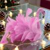 Flamingo Christmas Tree Topper Decoration Pink Artificial Feather Bird Decor with Clip/Spring Indoor Outdoor Garden Holiday Party Ornament