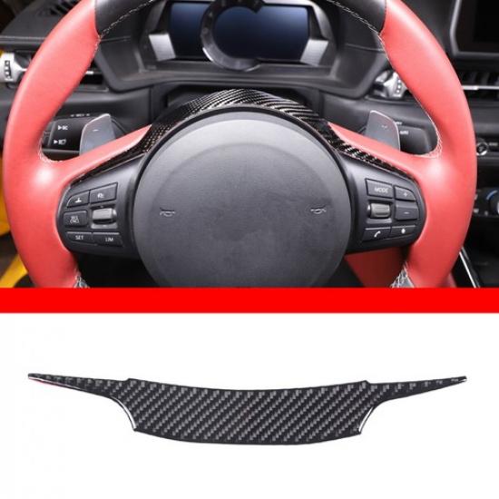 Carbon Fiber Steering Wheel Upper Cover Sticker Trim For Toyot Supra -2024
