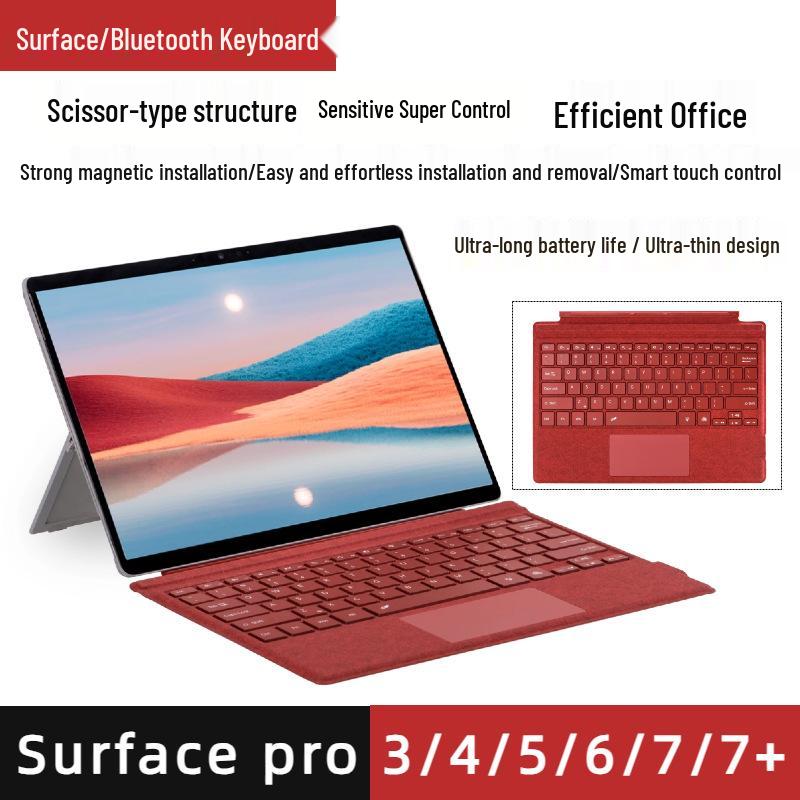 Microsoft Surface Pro Series Thin Light Bluetooth Magnetic Keyboard with Colorful Backlight