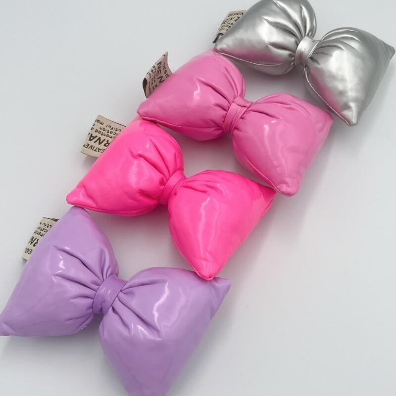 Cushion padded ribbon keyring 4 types of bag decoration doll keychains Purple