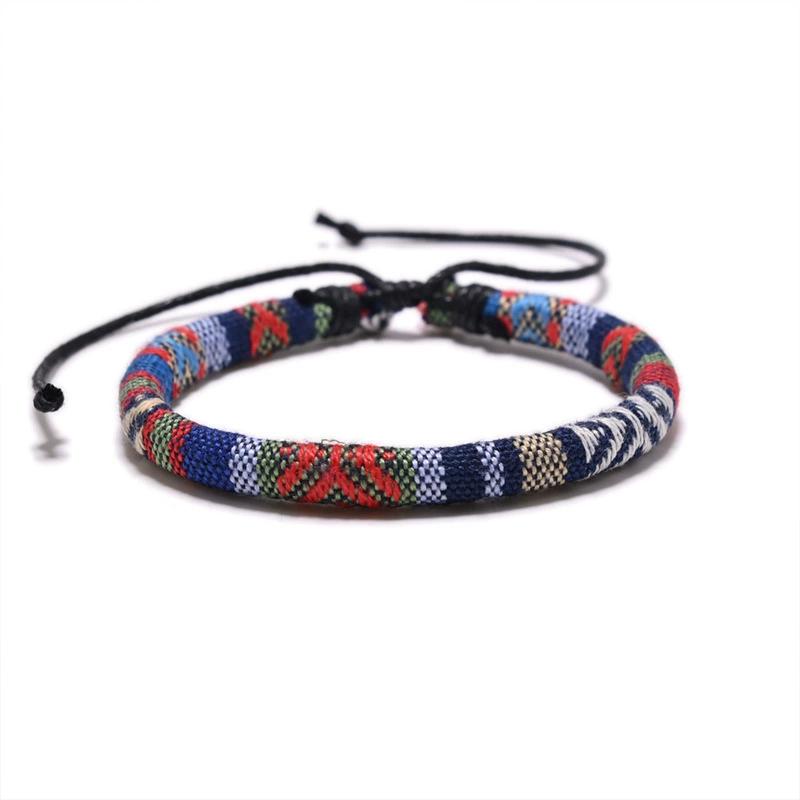 Bohemia Colorful Woven Bracelet Rope String Adjustable Rope Braided Anklets Handmade Friendship Bangles for Men Women Child