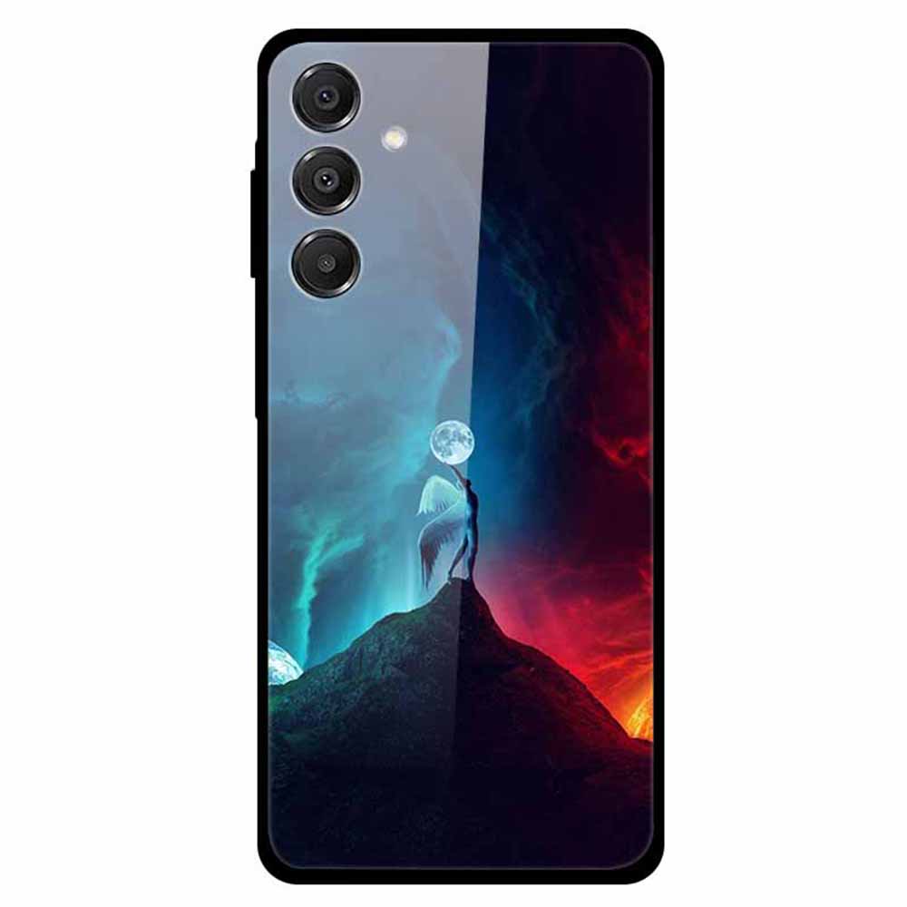 

Для Samsung Galaxy A16 5G/4G Чохол Стильний візерунок PC+TPU+Загартоване скло Чохол для мобільного телефону Angel/Moon