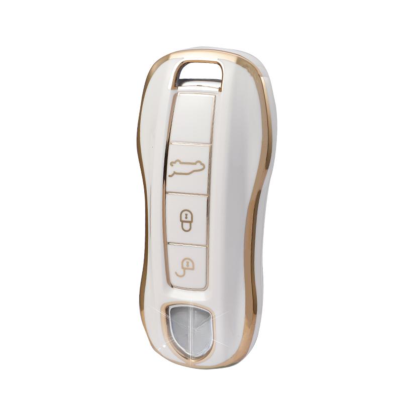 Soft Tpu Car Key Case Cover For Porsche Panamera Macan 718 Taycan 911 Cayman Boxster 9Ya 971 Remote Key Bags Shell Keychain