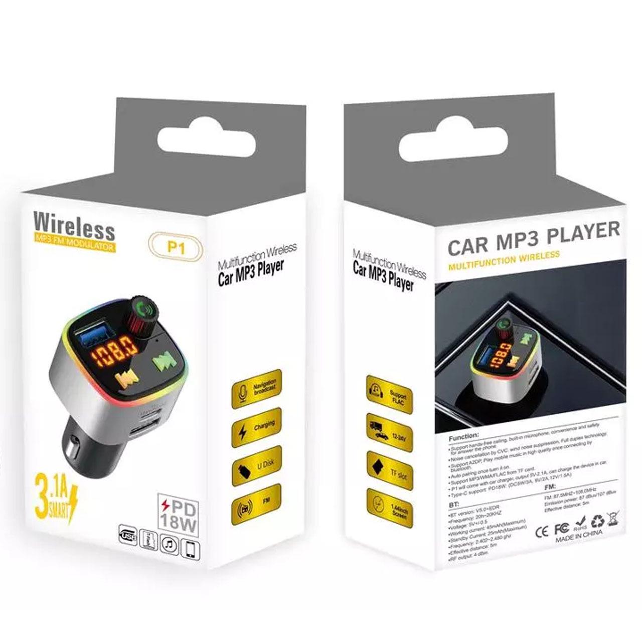 

Автомобильное Bluetooth устройство громкой связи с быстрой зарядкой PD, FM-радио и MP3-плеером