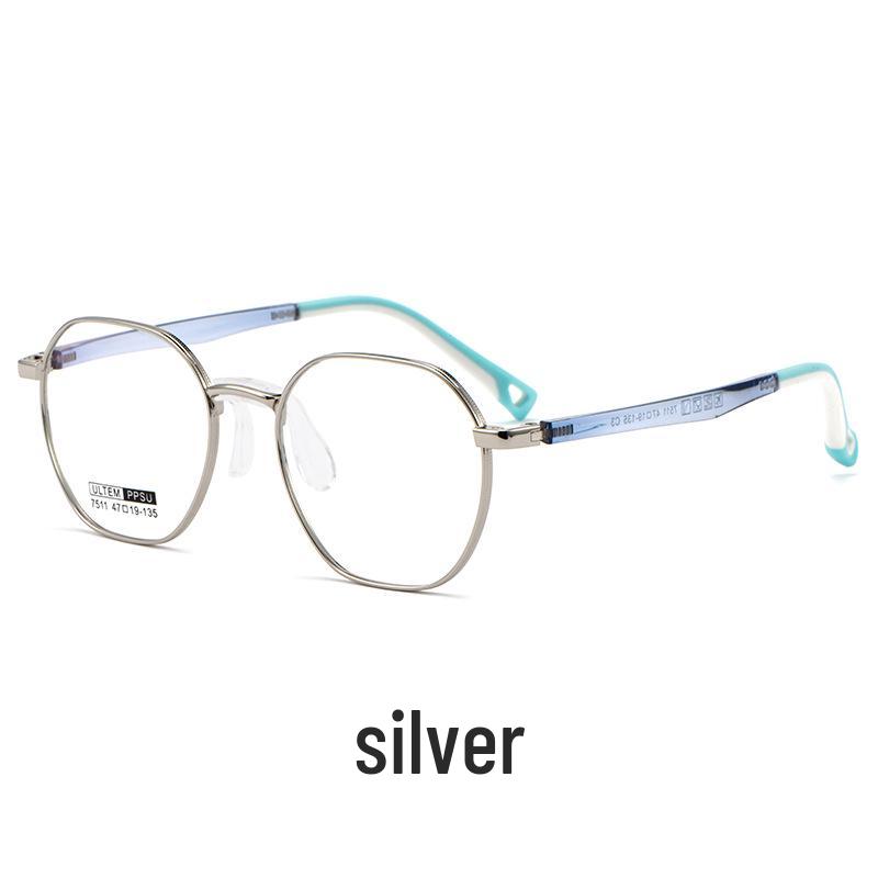 Retro Polygon Eyeglass Frame for Men and Teens, Ultralight Style 7511S