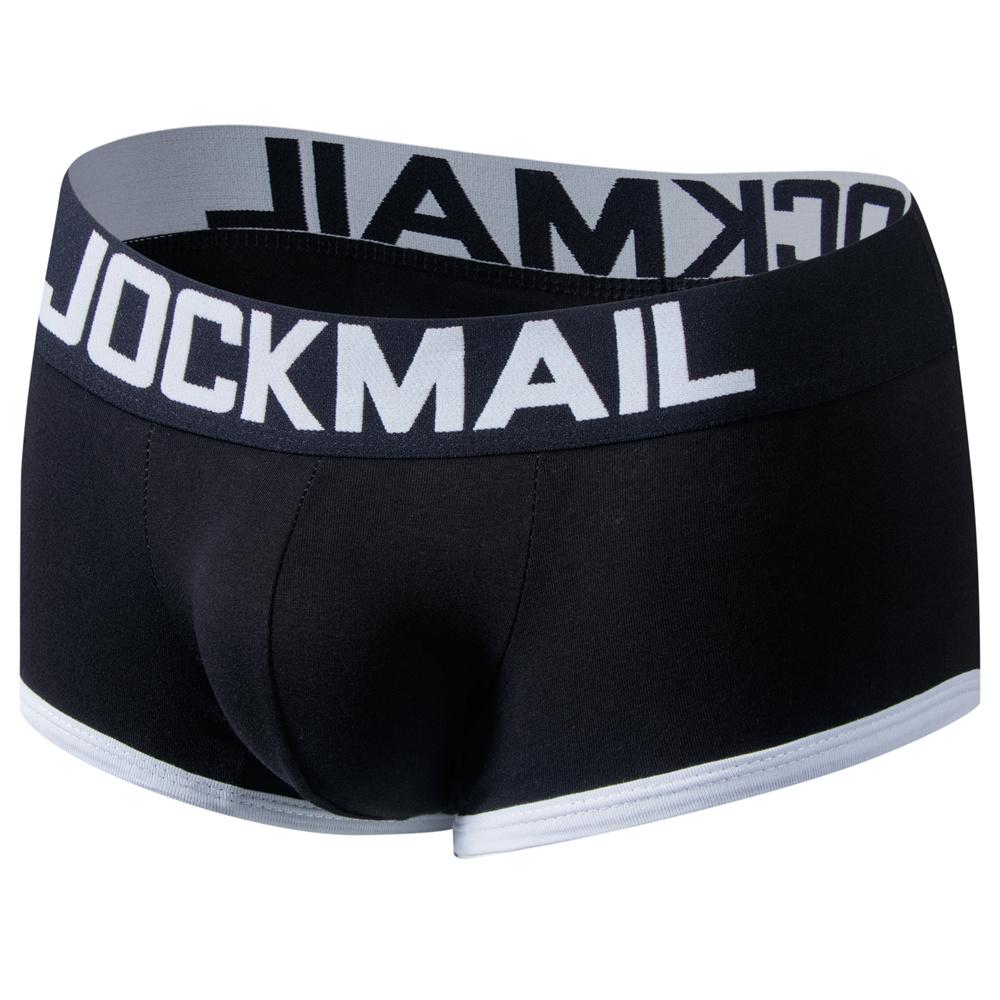 Boxer JOCKMAIL Brand Cotton Material Open Back Style Men's Underwear Clashing Colours Casual Sports Sexy Open Buttocks Underpants