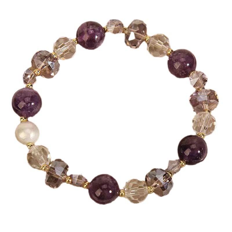 Mori Style Minimalist Purple Crystal Bracelet – Light Luxury Gift for Women & Best Friends