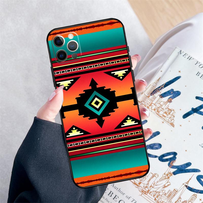 Navajo Print Pattern Phone Case For iPhone 15 16 Pro Max 11 12 13 Mini 14 Pro Max XR 15 16 Plus 16e Cover Coque