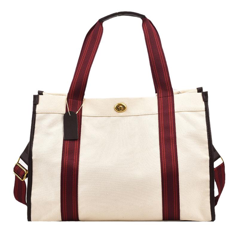 Canvas Bag Summer Fashionable and Evergrande Women's Bag High End Handheld Large Capacity Tote Bag One Shoulder Crossbody Bag