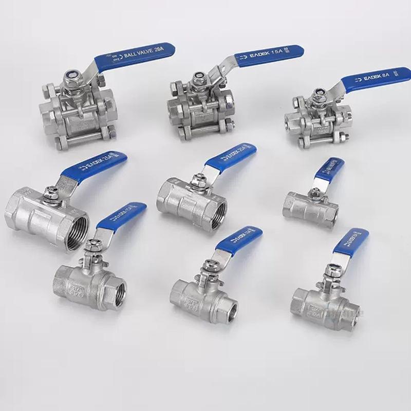 BSPT 1/4" 3/8" 1/2" 3/4" 1" 1-1/4" Female Stainless Steel SS304 2P/1P Full Port Ball Valve with Vinyl Handle Thread Valves