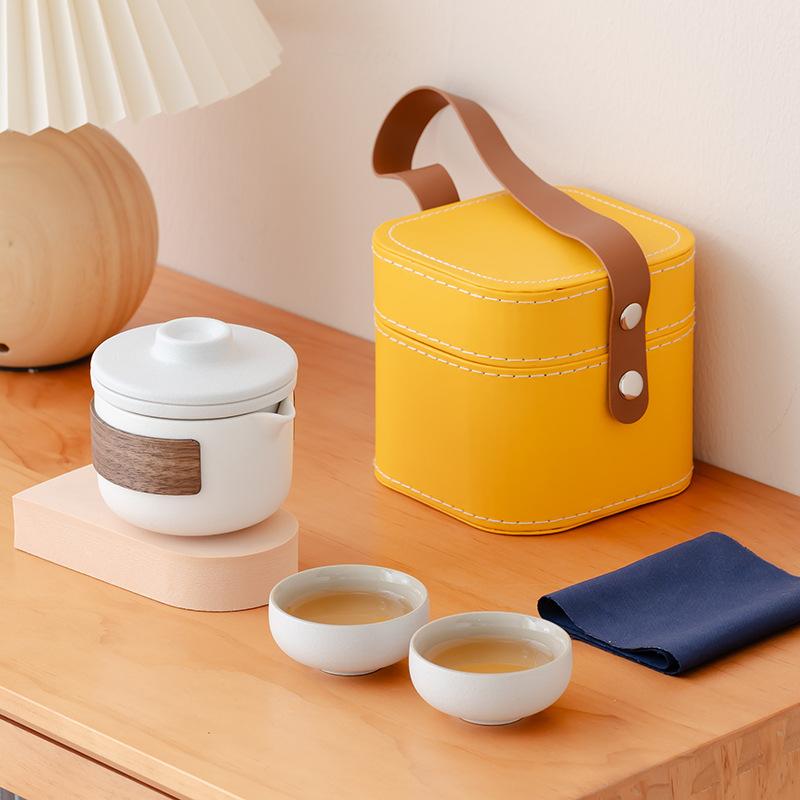 

Travel tea set Small set Ceramic outdoor simple portable tea making Household Kung Fu tea set