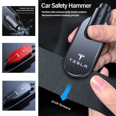 Car Safety Hammer Auto Emergency Glass Window Breaker Seat Belt Cutter Escape Tool For Model 3 Y S X Cybertruck Highland