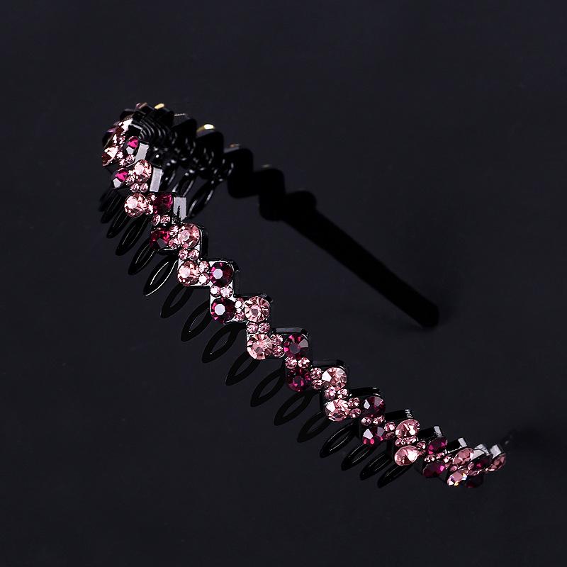 Women's Rhinestone Teeth Headband, Non-Slip Hairpin & Clip for Face Washing