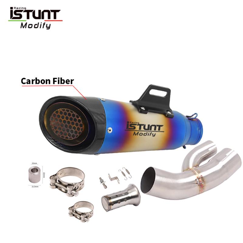 For BMW S1000XR 2015 2016 2017 2018 2019 Carbon Fiber Muffler Mid Link Pipe Motorcycle Exhaust Escape Full System 51mm DB Killer