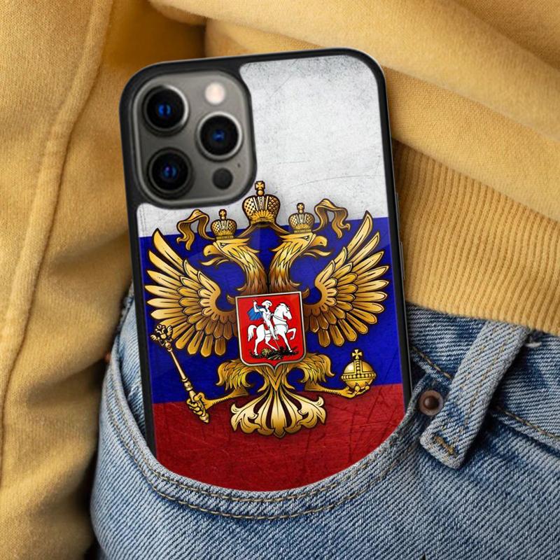 Russia Russian Coat Of Arms Magnetic Soft Phone Case for iPhone 16 Promax 15 Pro 13 14 Plus 11 12 Mini MagSafe Coque
