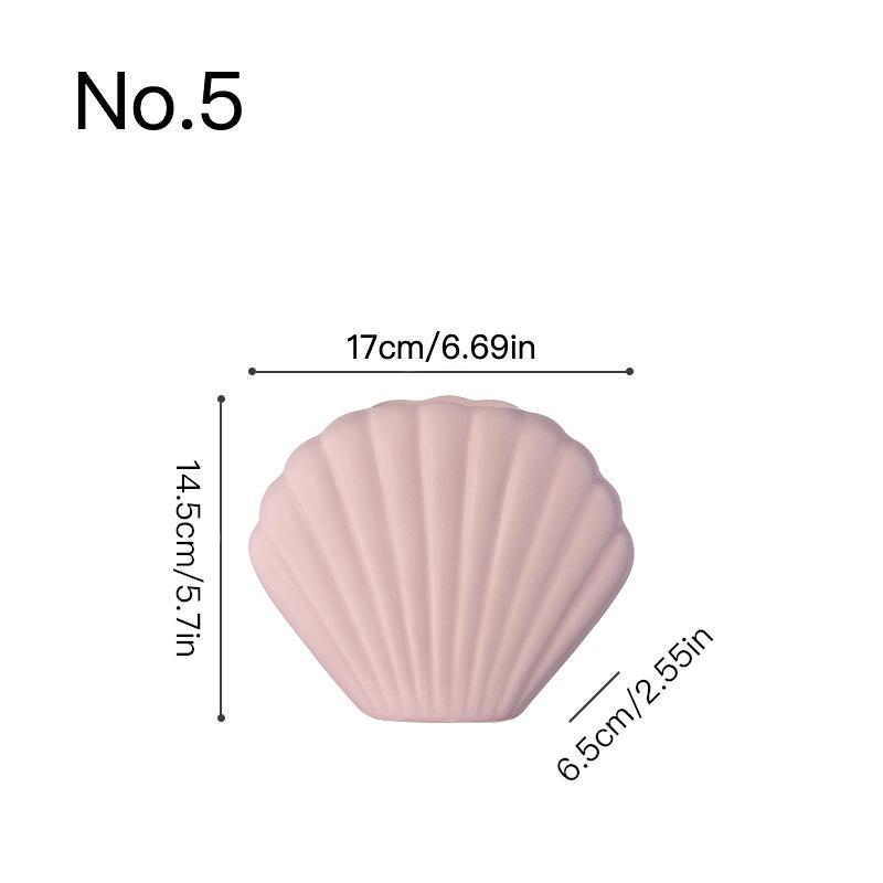 Creative Art Shell Vase Ceramic Hydroponic Vase Flower Arrangement Home Decor Indoor Decoration Desktop Ornaments