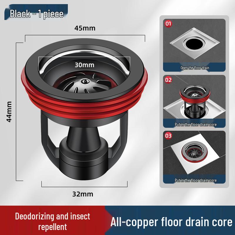 Odor-Proof All-Copper Floor Drain with Anti-Backflow Sealing Cover for Bathrooms