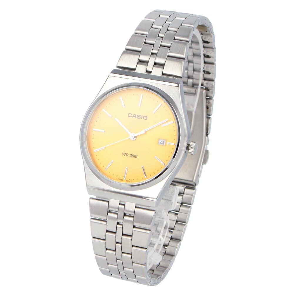 Casio MTP-B145D-9A Unisex Quartz Analog Watch Silver Yellow