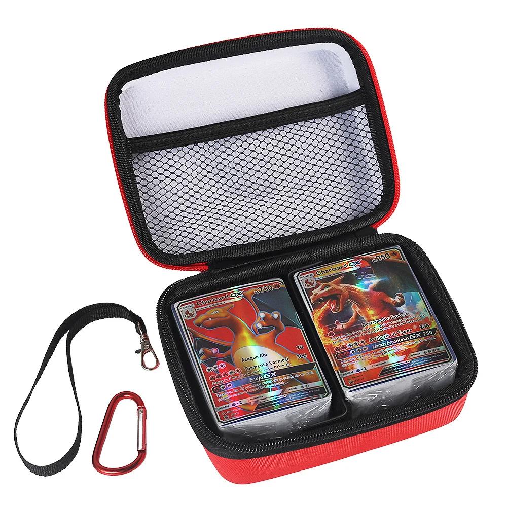Non-Toxic 400Pcs Pokemon Card Box Storage Box For Charizard Pikachu Vmax Gx Ex Ptcg Trading Cards Playing Cards Collection Game Card Case