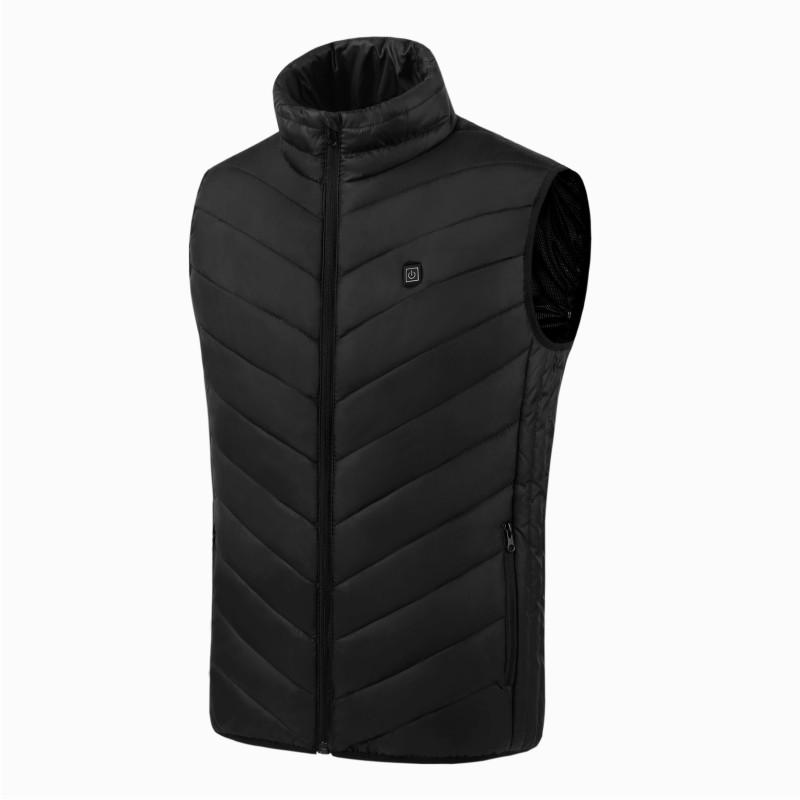 Men's Four-Zone Graphene Heated Vest with Stand-up Collar and USB Smart Temperature Control