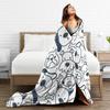 Retro Vintage Art Cute Dogs Blankets Soft Warm Street Trend Plush Throw Blanket For Couch Chair Flannel Bedspread Bed Cover