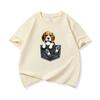 Kinder Katoenen T-shirt Schattige Zak Beagle Puppy Hond Grafisch Ronde Hals Korte Mouw T-shirt Casual Ademend Jongens Meisjes Zomer Top