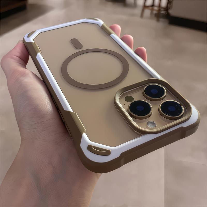 

Phone16 case Acrylic magnetic Phone case for iphone16 Pro Max 15 14 13 12 case Phone case silicone soft shell TPU shockproof For iPhone 14 Pro Max золотой