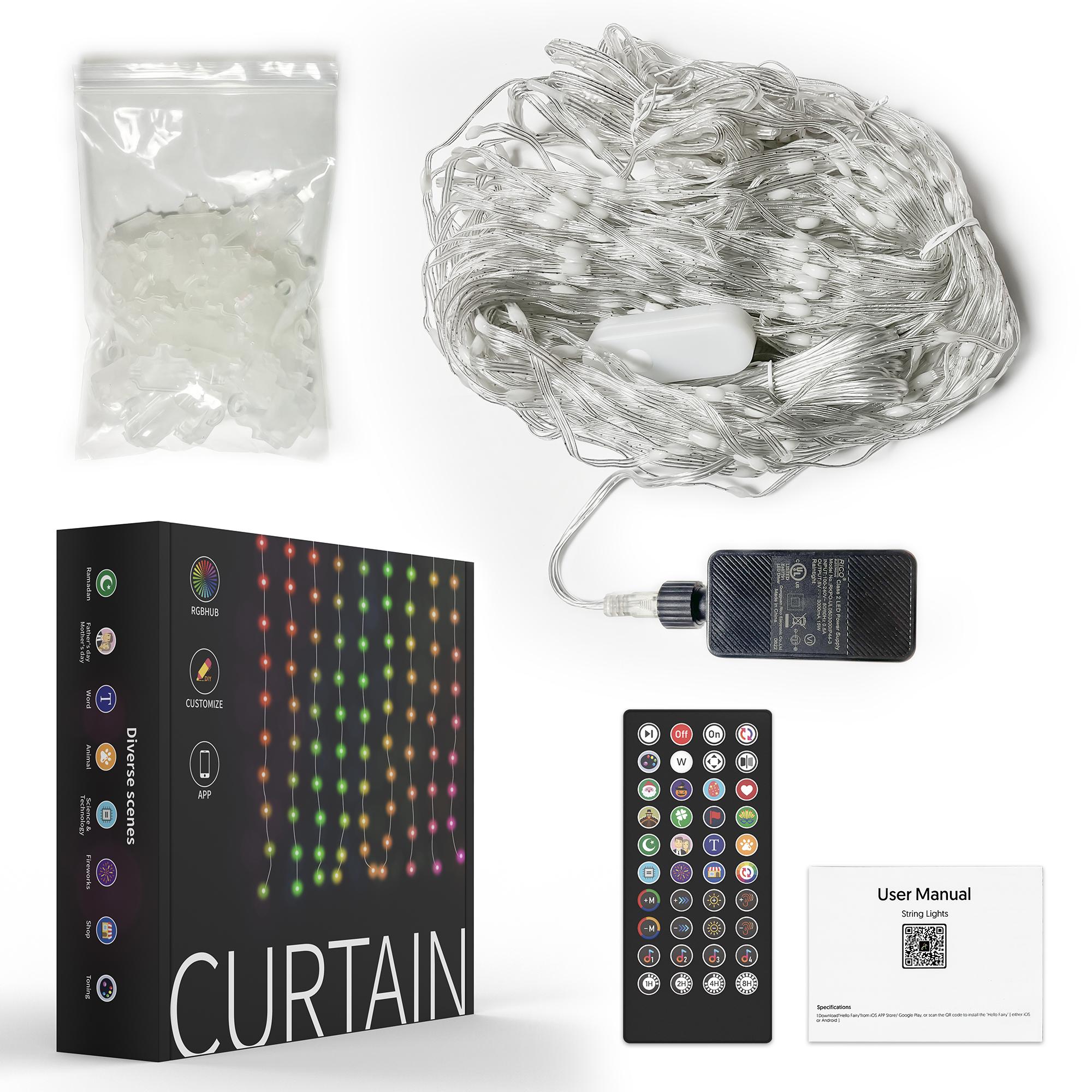 

2мx2м 400 ламп DIY интеллектуальное электрическое управление светодиодный уличный двор вечеринка рождественский праздничный декоративный занавес свет US PLUG