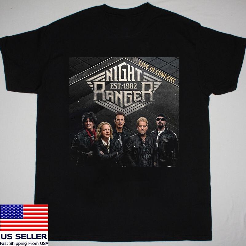 Night Ranger Band Live In Concert 2025 Black Cotton T Shirt Unisex T-Shirt M