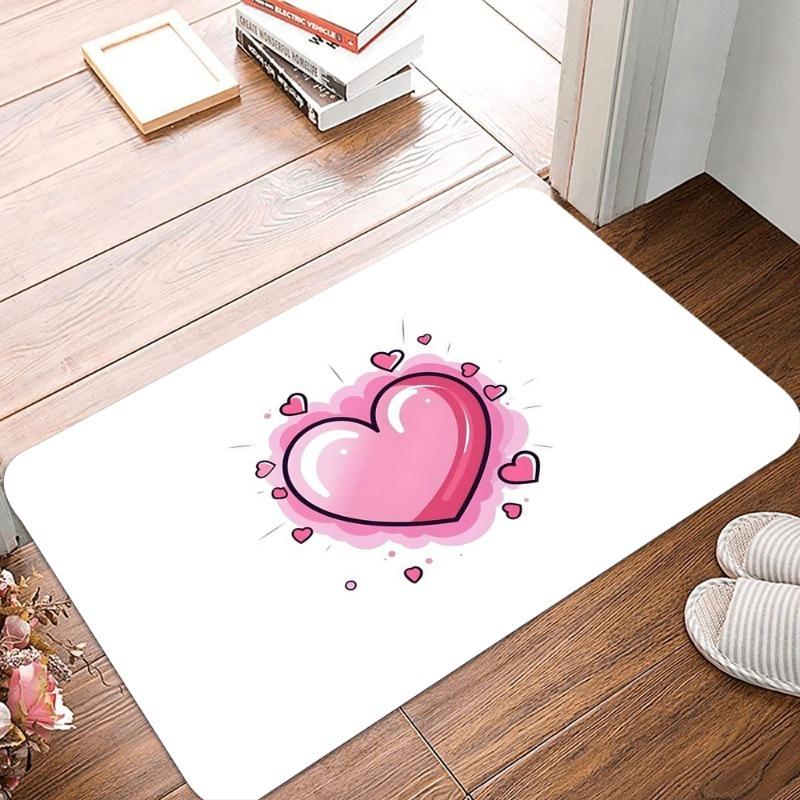 Love Printing Non-Slip Small Rug Waterproof Easy To Clean Floor Mat for Indoor Outdoor Use Durable Home Decoration Beautiful