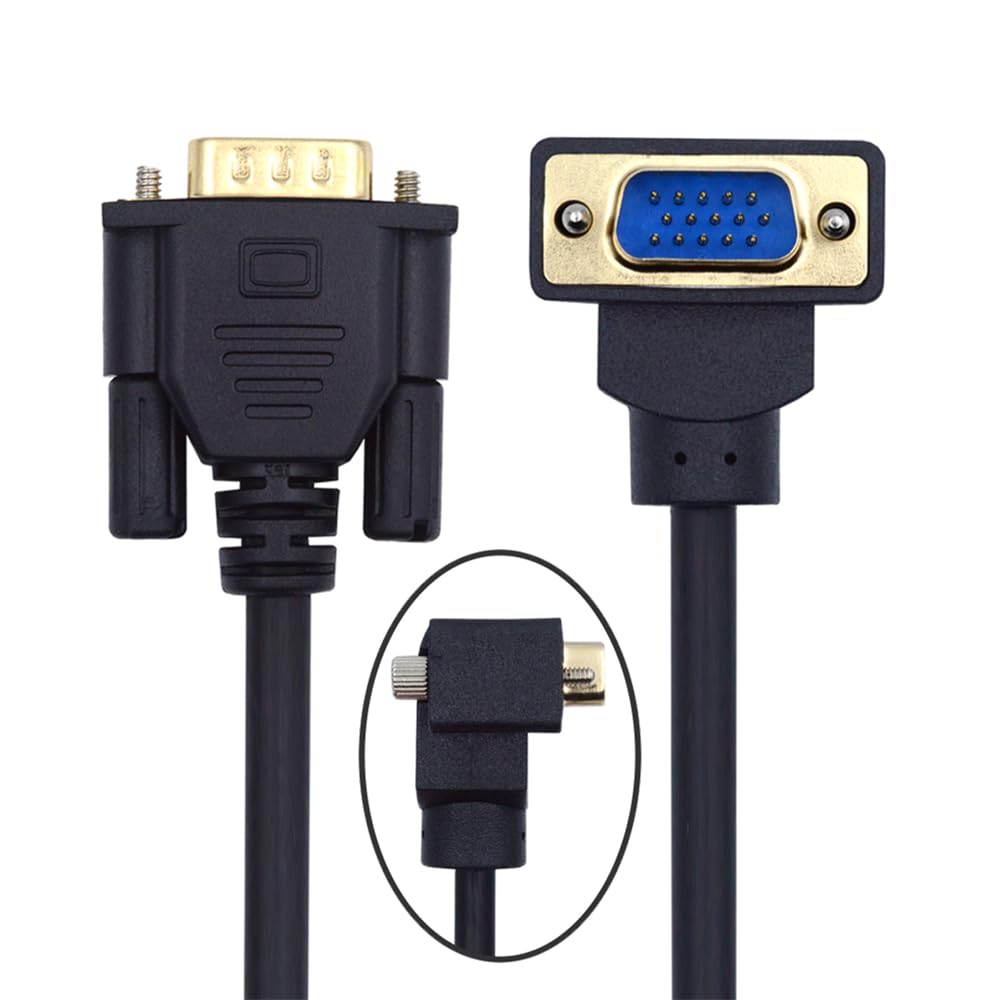 Xiwai 90 Degree VGA RGB Upward Male To Straight Male Extension for Computer Monitors and Cable, Cord, 3COAX+6C, Projectors, 1m/3.3ft