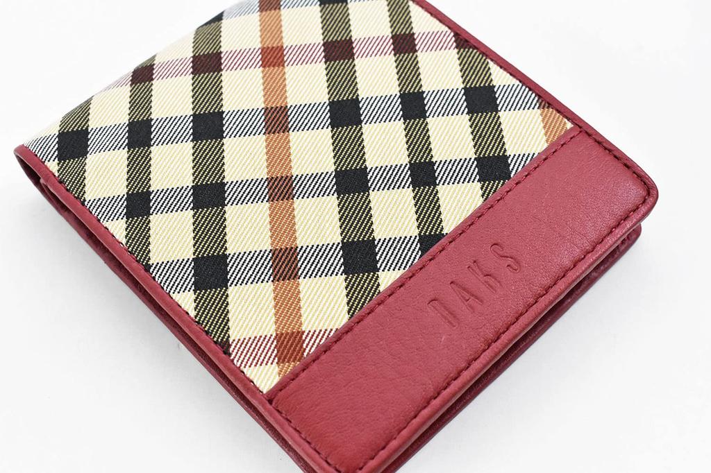 Daks HouseCheck Bifold Wallet, Red