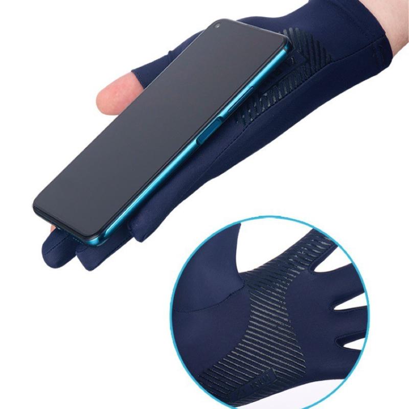 1 Pair Outdoor Use Sport Fishing Gloves Touch Screen Thin Anti Uv Safety Gear Motorcycle Racing Gloves Ice Slip Breathable