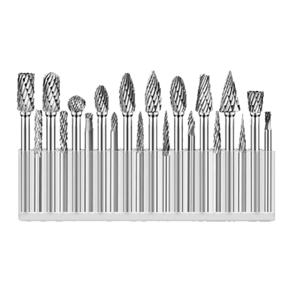 20 st Roterande filfräs Slipstift Karbidverktygsset Kit för Fasning Gravyr
