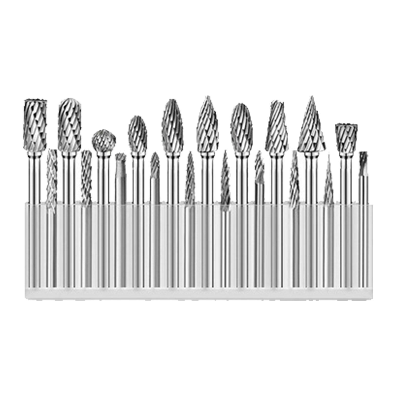 

20Pcs Rotary File Burr Grinding Bit Carbide Tool Set Kit for Chamfering Engraving