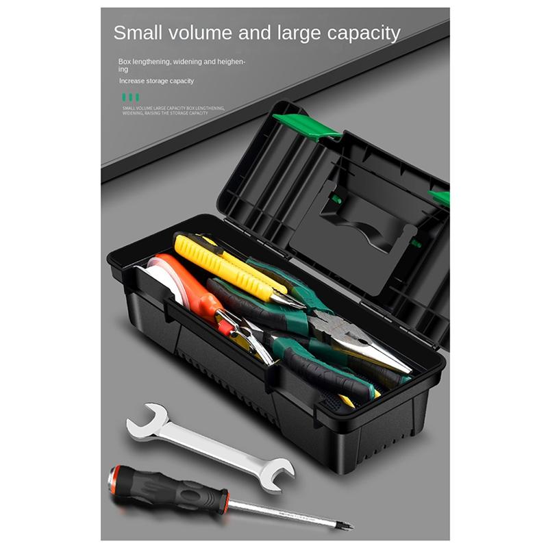 CYCLI-10 Inch Tool Box Plastic Tool Storage Box With Handle For Carpentry And Electrician Repair Portable Tool Storage Box