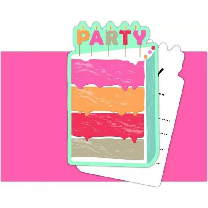 Procos Cake Birthday Invitations (Pack of 6)