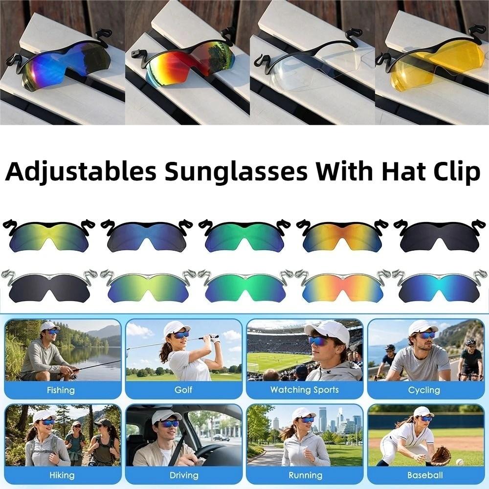 Clipped Edge On Hat Cycling Sunglasses Anti-Glare Clip-On Sunglasses  Fishing