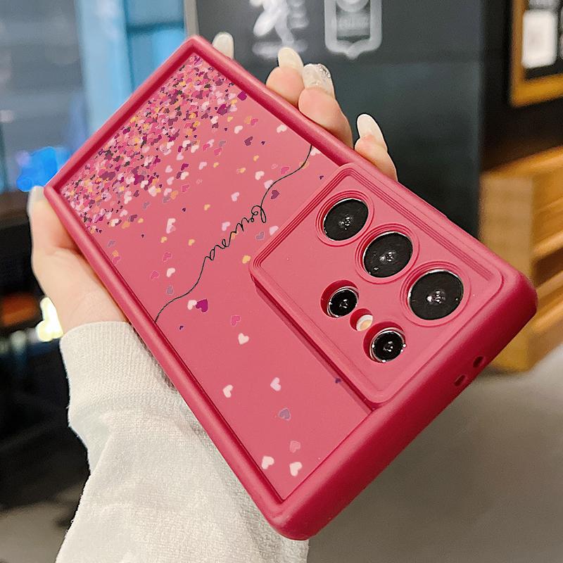 Para Samsung S24 FE S23 Plus S22 Ultra S21 FE S20 A54 A52 A34 A15 A14 Capa de telefone Little Love Heart Pattern Silicone macio à prova de choque