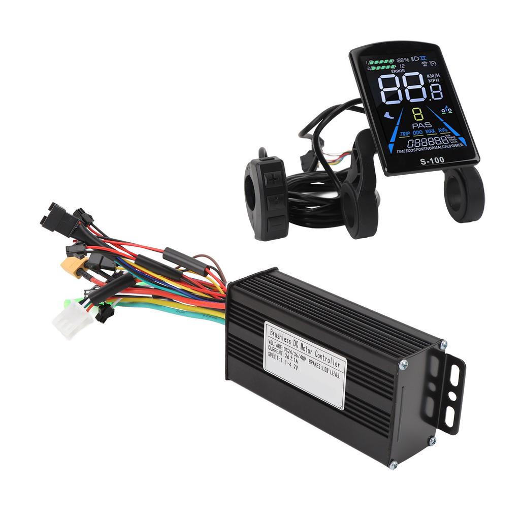 Electric Bike Controller Kit 3 Mode 26A Brushless Motor Controller with LCD Panel for 36V 500W 36V 750W 48V 500W 48V