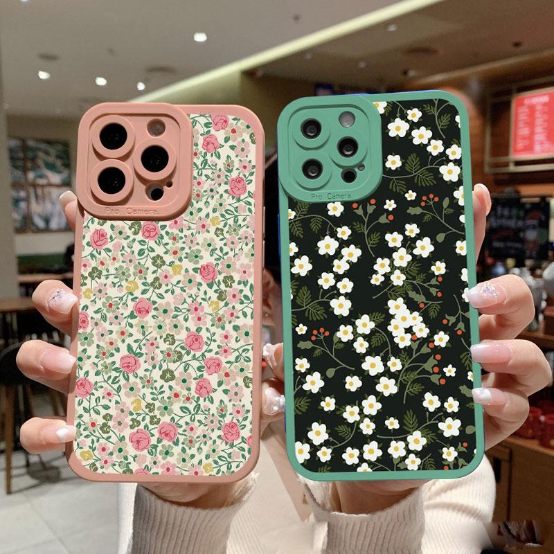 Fashion Luxury Flower Floral Funda Case for Iphone 14 Pro Max Plus 13 12 11 Pro Max XR X XS 8 7 Plus SE 2020 Soft Silicone Shell
