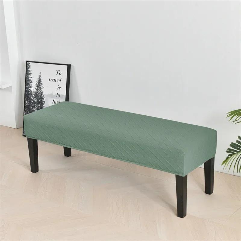 Jacquard Stretch Long Bench Cover for Dining Room Spandex Anti-dirty Home Decor Piano Chair Covers Washable Seat Protector