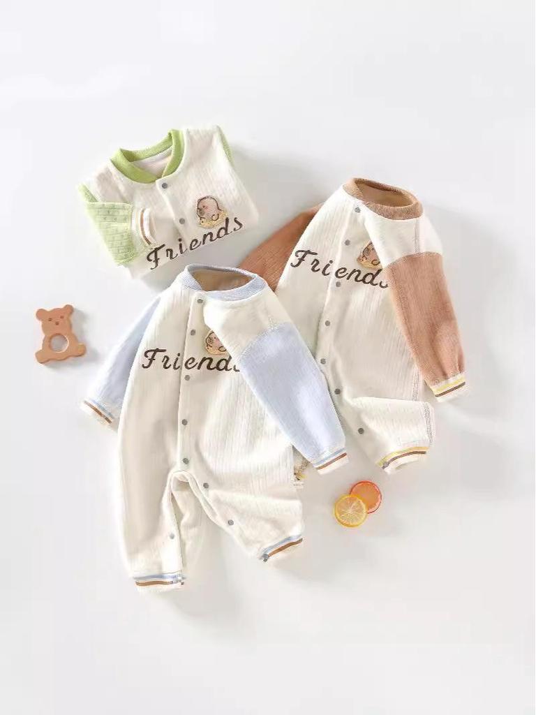 Cozy Fleece Onesie: Warm Infant & Toddler Base Layer Pajamas for Autumn & Winter