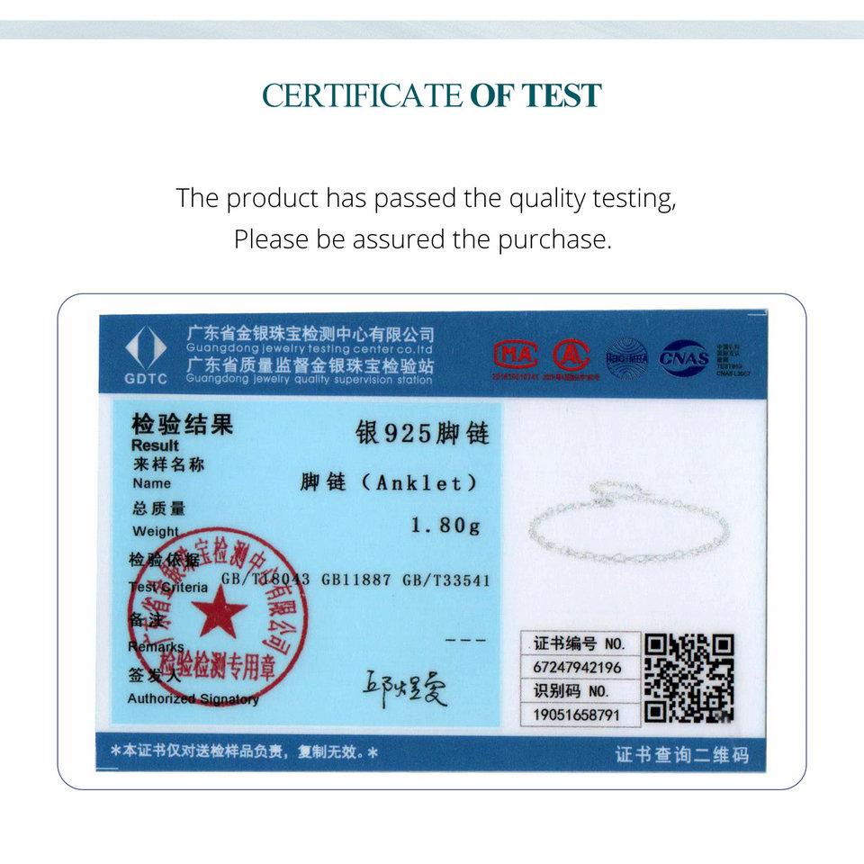 BAMOER, argint 925, inimă, placată cu gleznă minimalistă, ținută de zi cu zi, aur alb, pentru femei, bijuterii fine