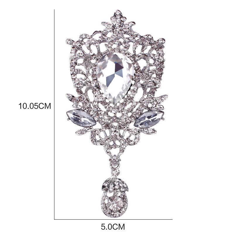 European & American Crystal Teardrop Brooch Zircon Pin Accessory