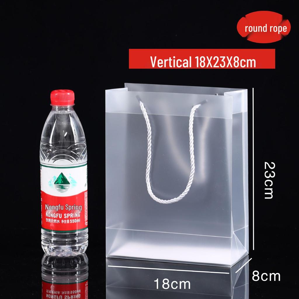 In Stock PVC Transparent Tote Bag, Frosted PP Plastic Gift/Souvenir Packaging, Wedding Candy Bag