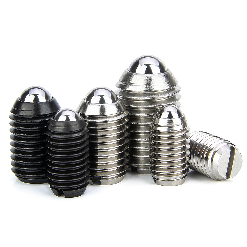 Factory Supply 10pcs Groove Ball Plunger M4~M24  Carbon/Stainless Steel  Spring Loaded Plunger Steel Ball Fastening Spring Screw