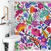 Boho Floral Shower Curtain for Bathroom,Colorful Mandala Tropical Flower Vibrant Ethnic Paisley Print Bohemian Unique Vintage