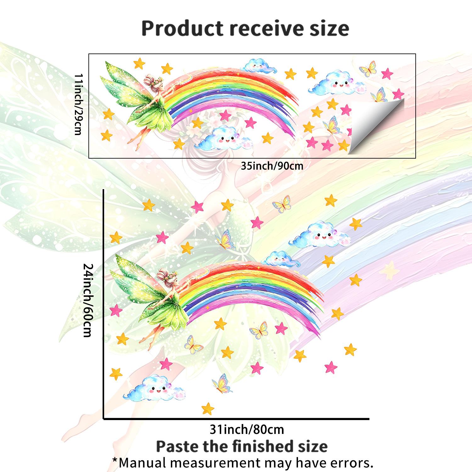 Sticker Dreamy Rainbow Fairy Wall Sticker Rainbow Stars Clouds Sticker for Children s Room