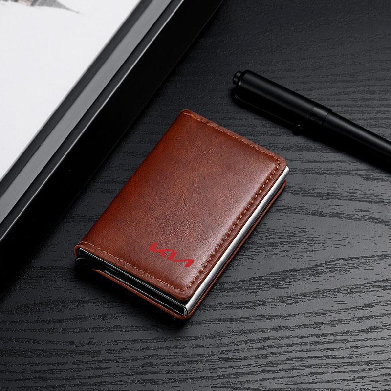 1Pcs Leather Car Driving Document Bag ID Passport Card Wallet Card Pouch For Kia Rio Ceed Sportage Cerato Soul Sorento K2 K5 k6 K7 K8 Flip